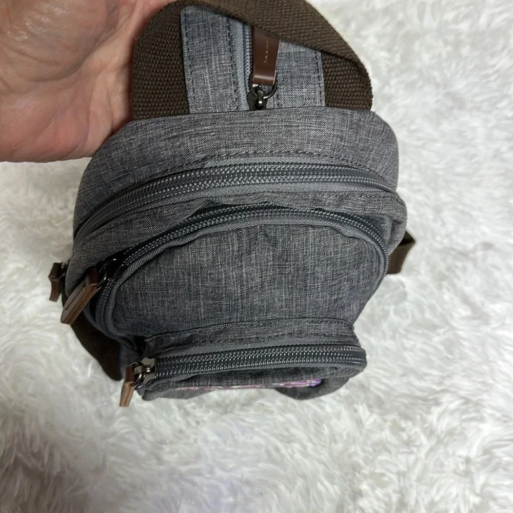 NWOT Small Canvas Backpack with Sequined Skull